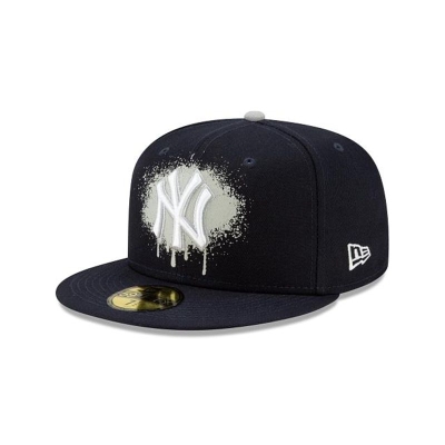 Sapca New Era New York Yankees MLB Drip Front 59FIFTY Fitted - Albastri